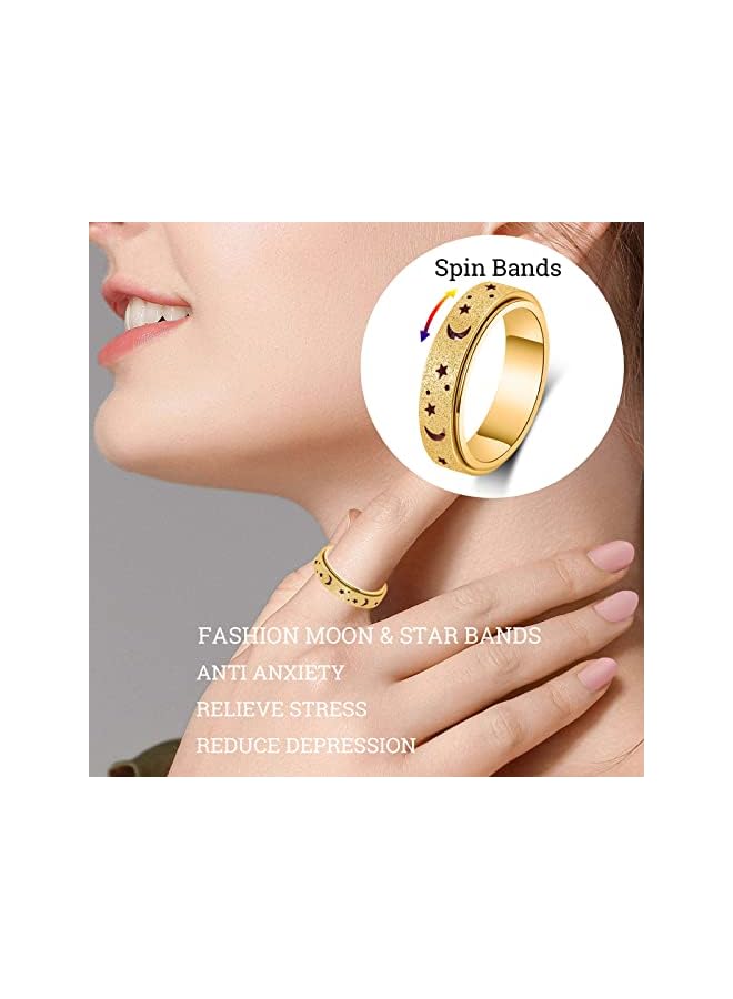 Fidget Spinner Ring Anxiety Ring for Women Fidget Rings for Anxiety Fidget Rings Anxiety Toys Anxiety Relief Ring Toys Fidget Spinner Ring Men Fidget Toys - Image 2